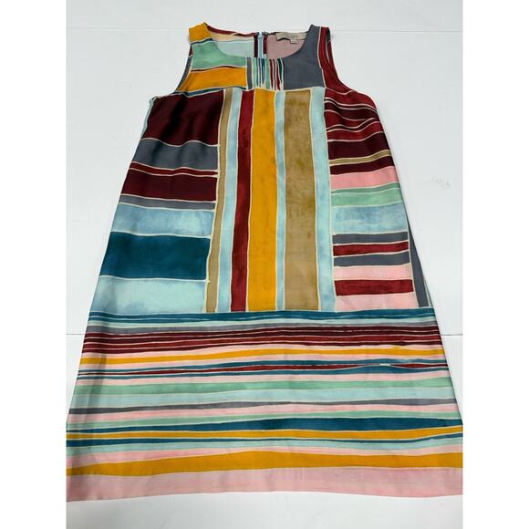 LOFT Dresses & Skirts - Comfy And Unique Dress Multicolored Loft XSP Stripes Satin Feel